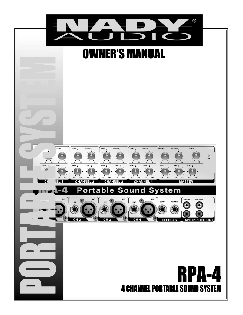 Página 1 del manual Manual de usuario Nady Systems RPA-4