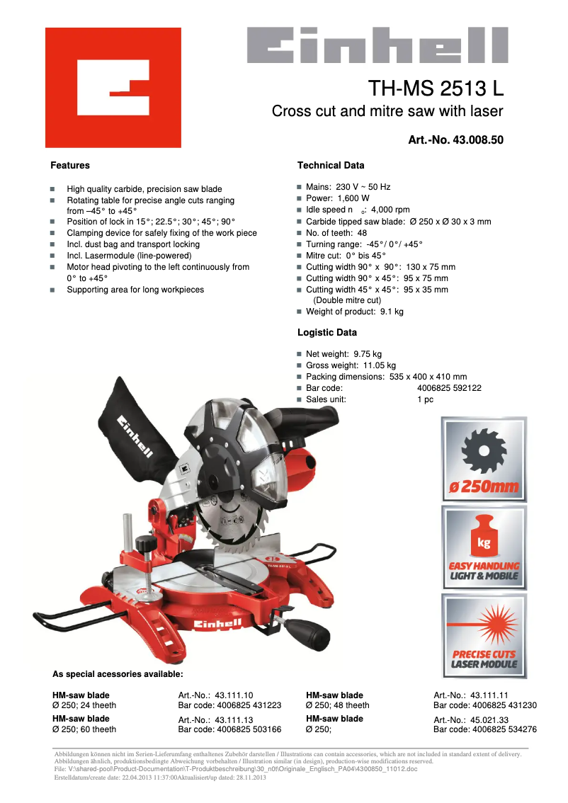 Imagen de la primera página del manual del dispositivo TH-MS 2513 L