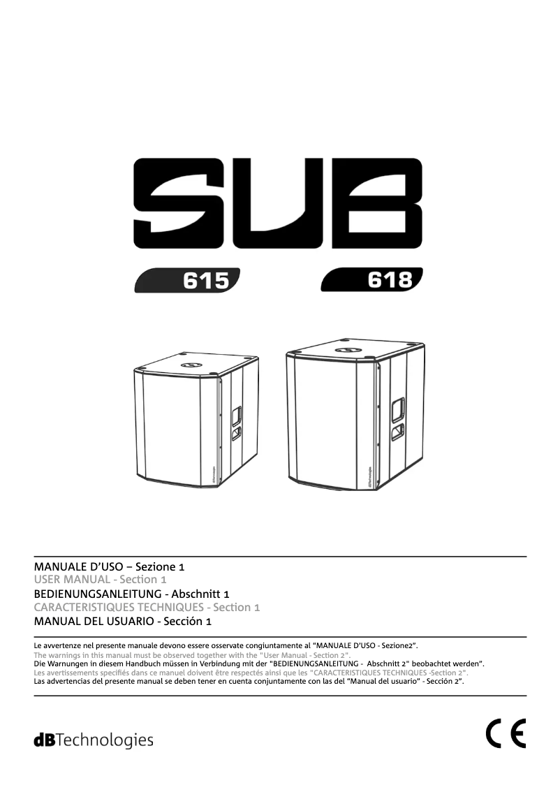 Imagen de la primera página del manual del dispositivo Sub 615