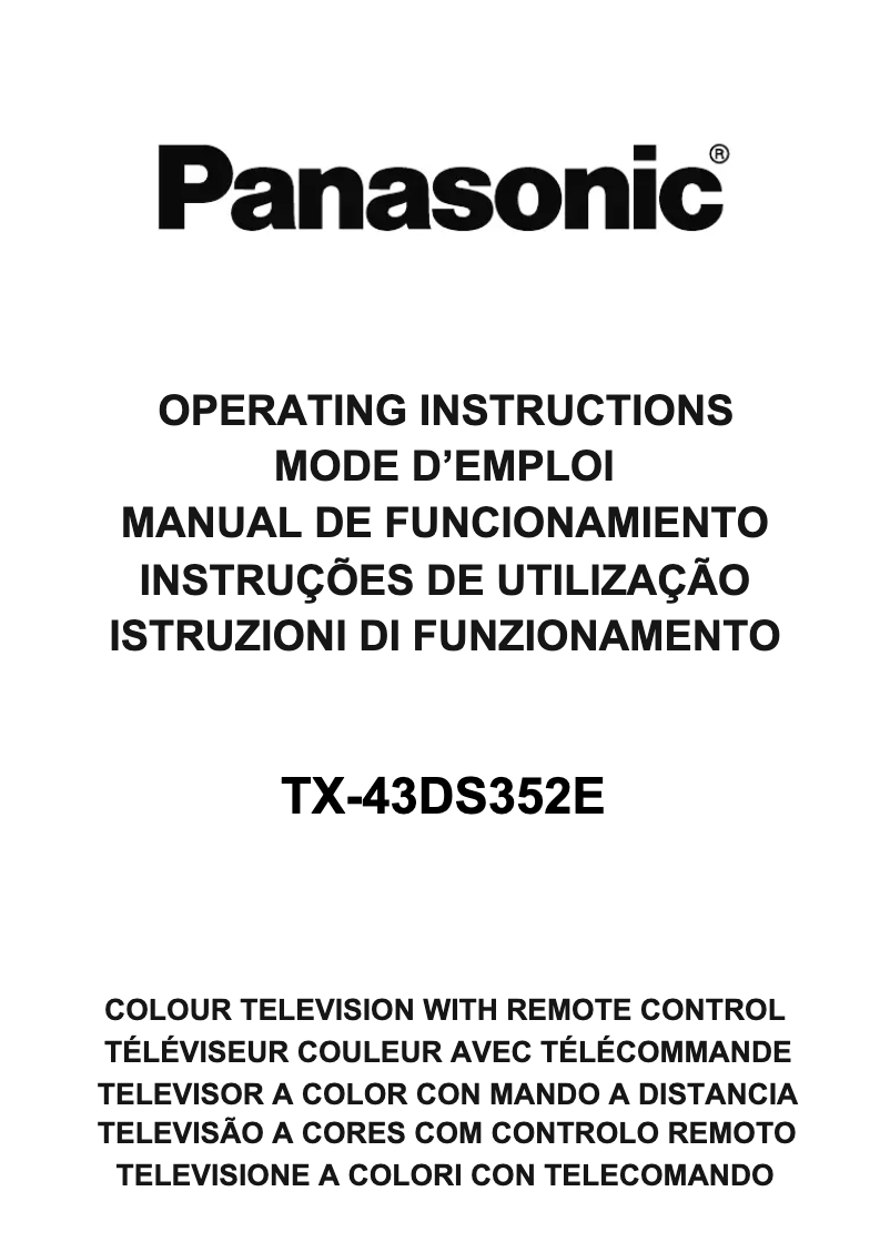 Imagen de la primera página del manual del dispositivo Viera TX-43DS352E