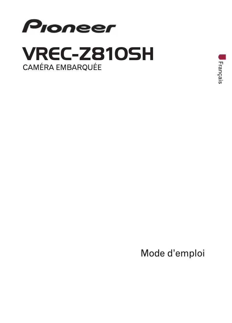 Página 1 del manual Manual de usuario Pioneer VREC-Z810SH