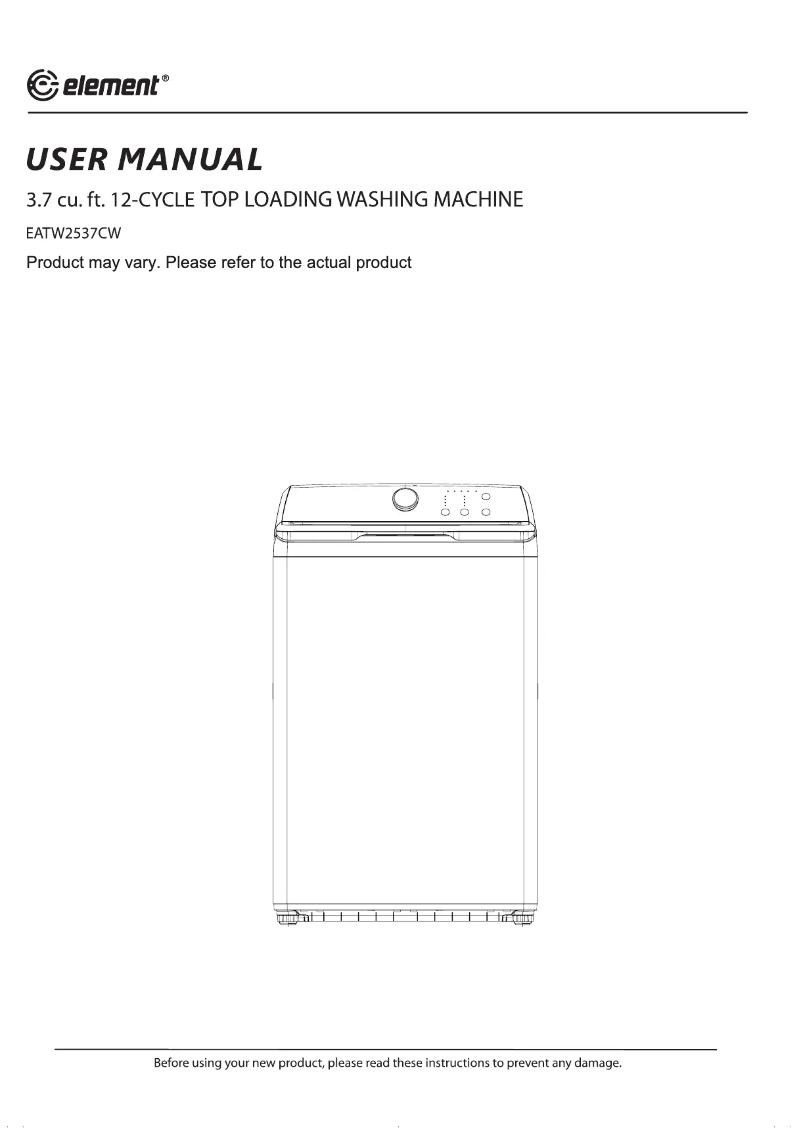 Página 1 del manual Manual de usuario Element EATW2537CW