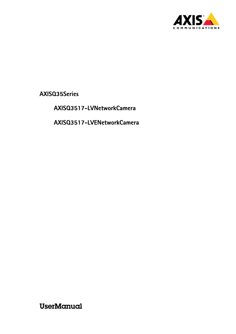 Página nº 1 - Manual de usuario Axis Q3518-LVE