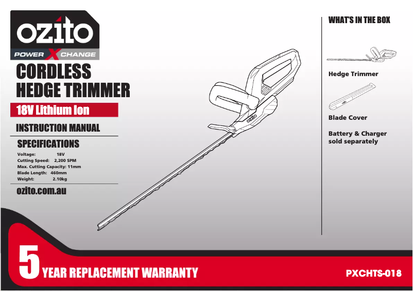 Imagen de la primera página del manual del dispositivo PXCHTS-018