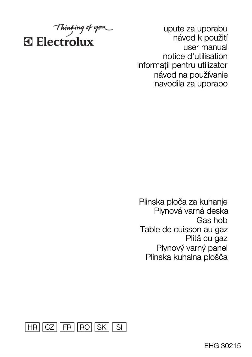 Imagen de la primera página del manual del dispositivo EHG30215X