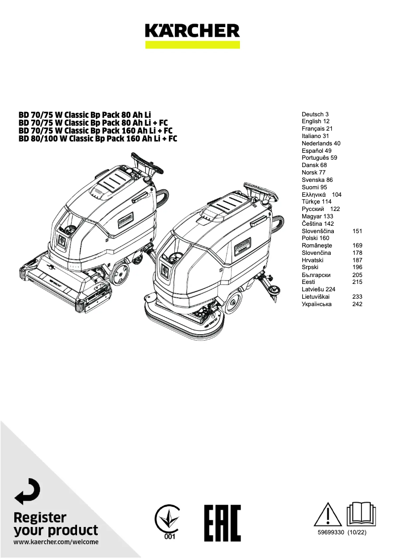 Imagen de la primera página del manual del dispositivo BD 70/75 W Classic Bp