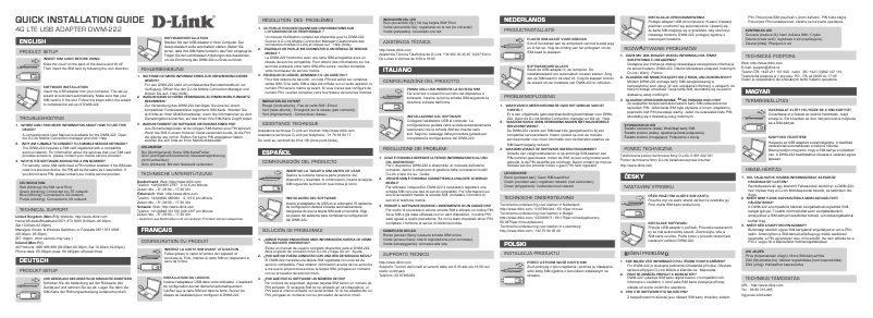 Imagen de la primera página del manual del dispositivo DWM-222