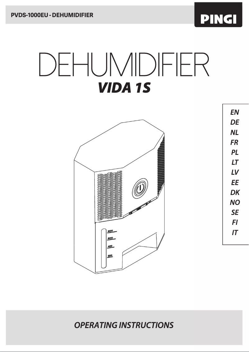 Imagen de la primera página del manual del dispositivo Vida 1S