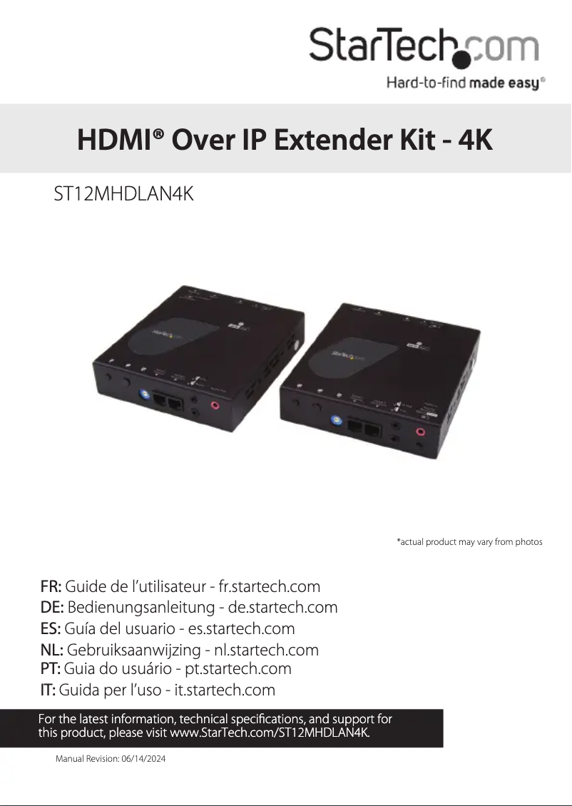 Página 1 del manual Manual de usuario StarTech.com ST12MHDLAN4K