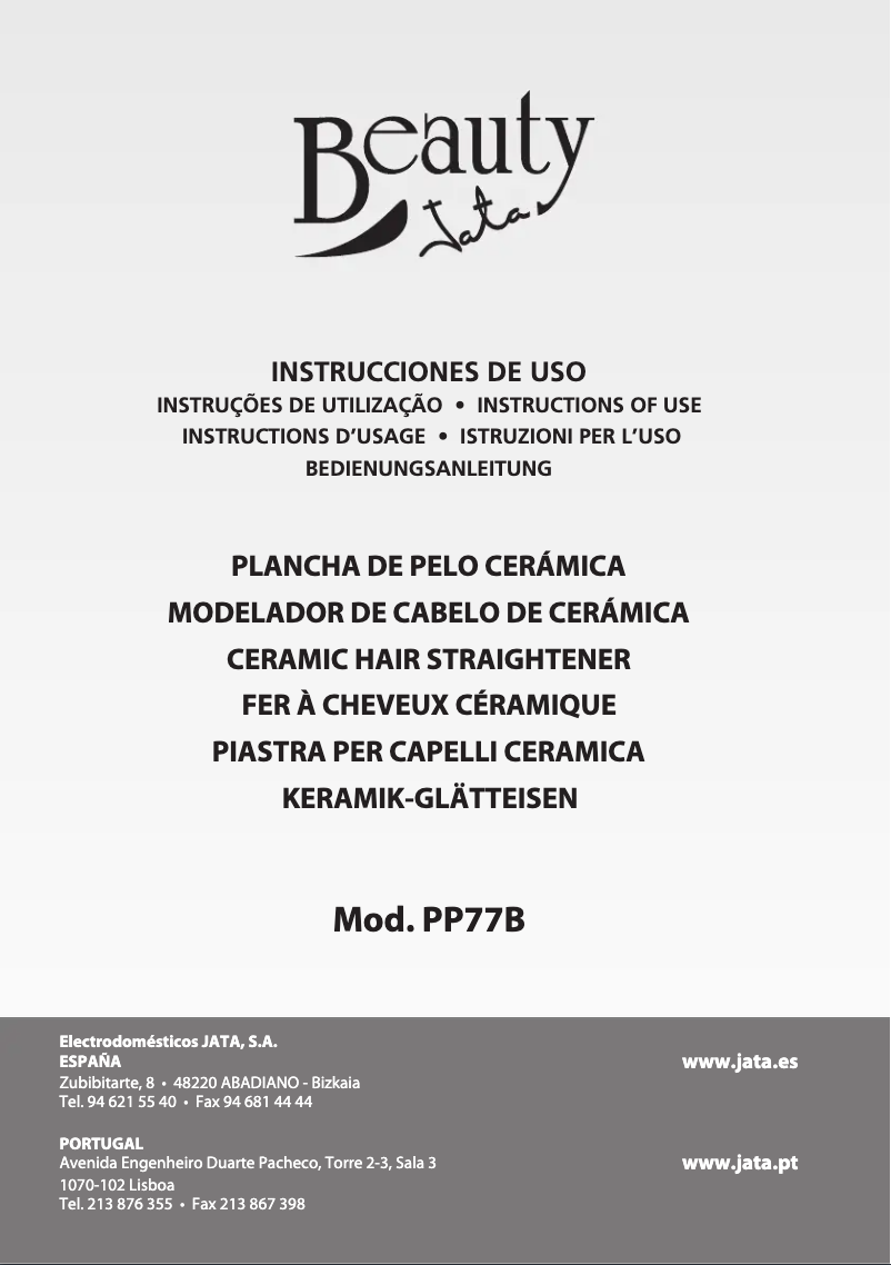 Página 1 del manual Manual de usuario Jata PP77B