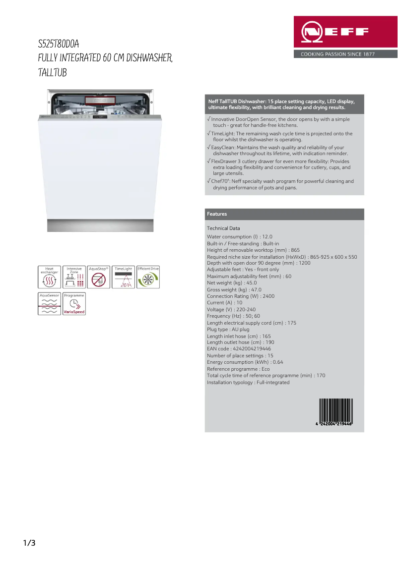 Imagen de la primera página del manual del dispositivo S525T80D0A