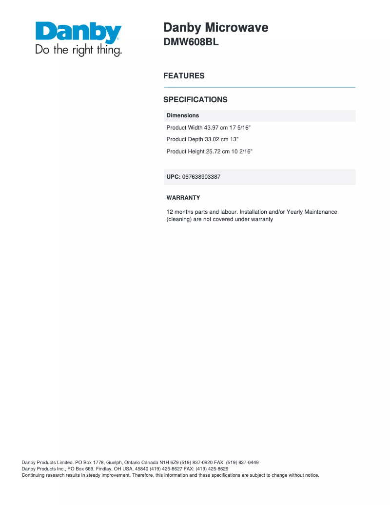 Imagen de la primera página del manual del dispositivo DMW608BL