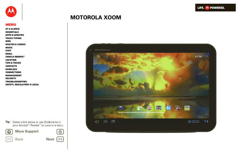 Página 1 del manual Manual de usuario Motorola XOOM Family Edition