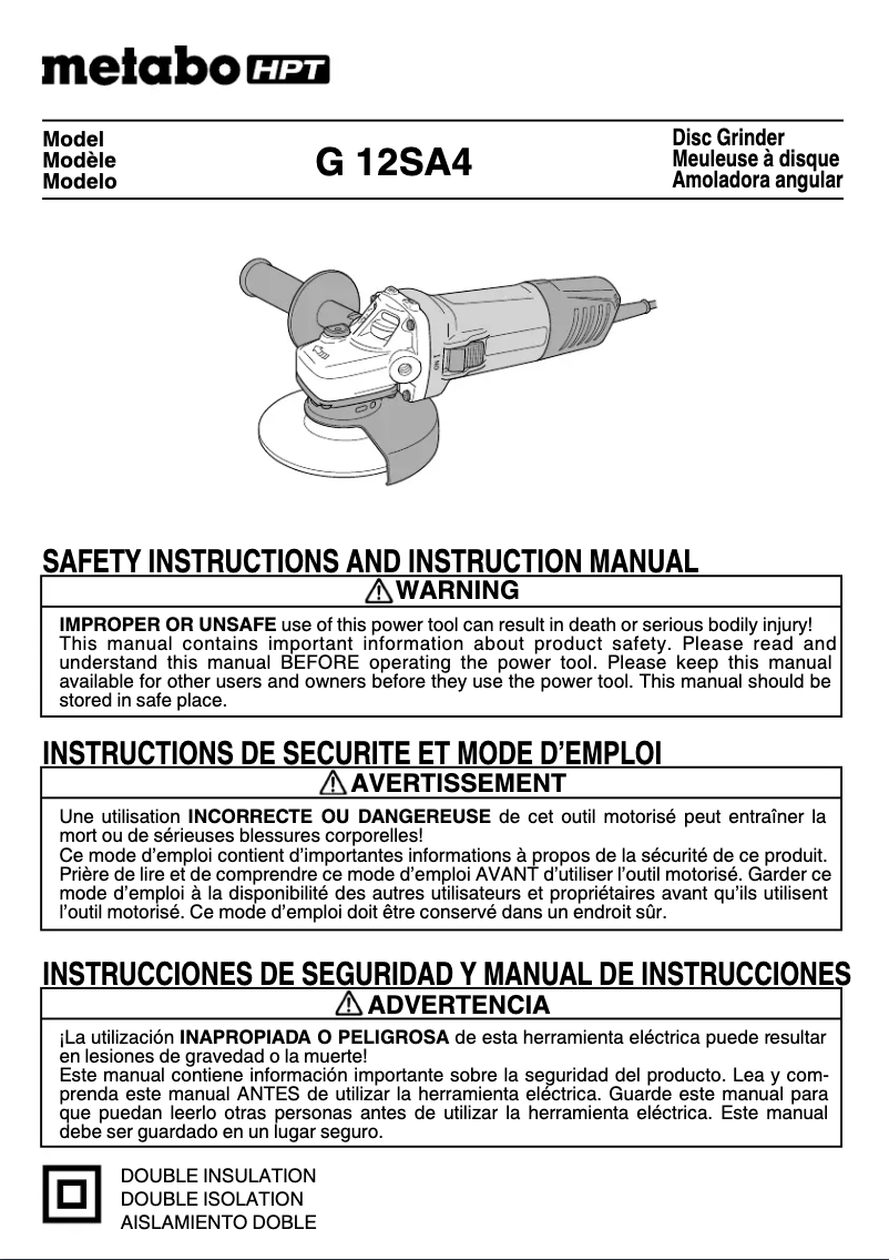 Imagen de la primera página del manual del dispositivo G 12SA4