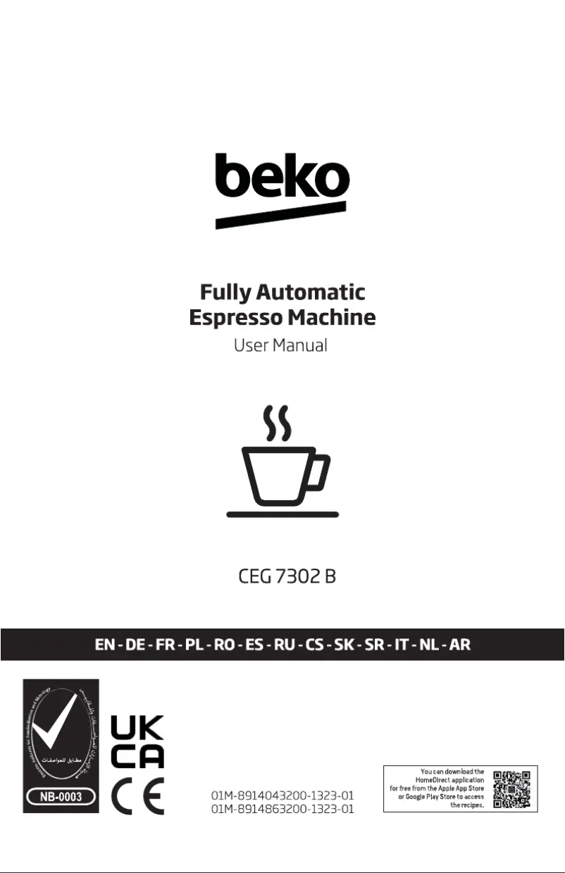 Página 1 del manual Manual de usuario Beko CEG7304B