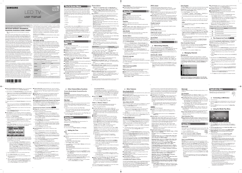 Imagen de la primera página del manual del dispositivo UN49J5000AF