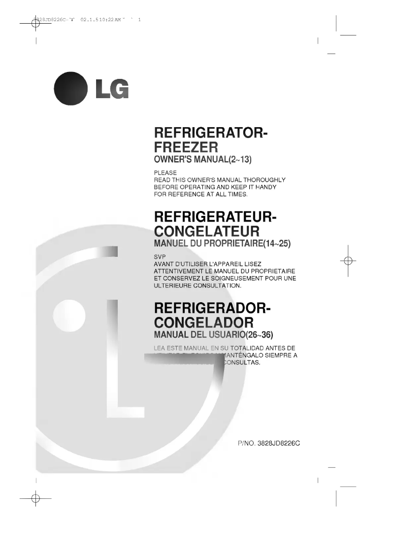 Imagen de la primera página del manual del dispositivo GR-T452GV