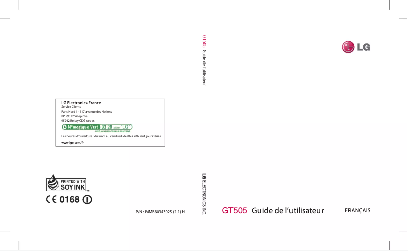 Página nº 1 - Manual de usuario LG GT505