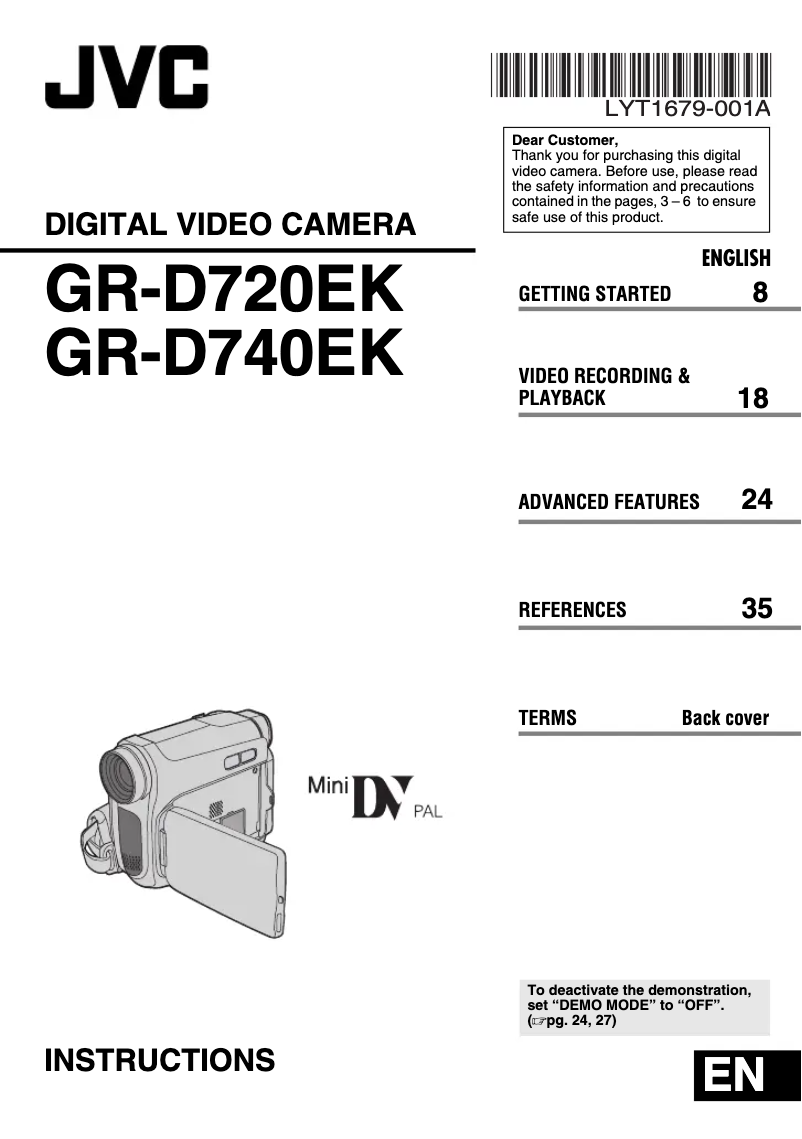 Página 1 del manual Manual de usuario JVC GR-D740