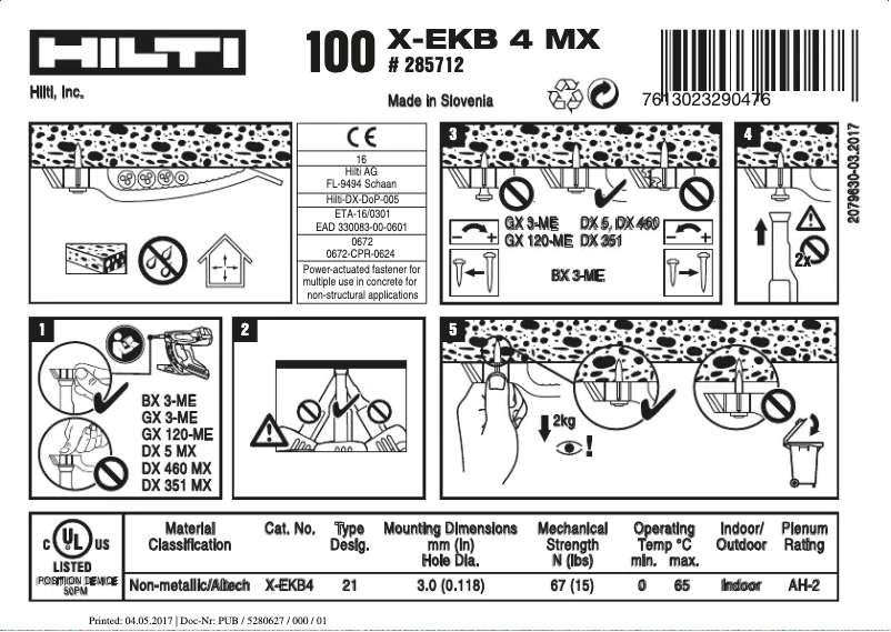 Página 1 del manual Manual de usuario Hilti X-EKB MX