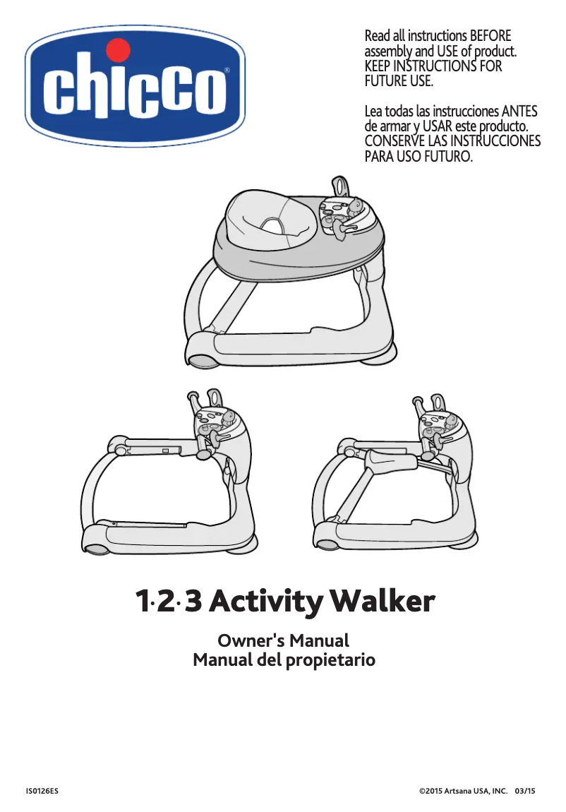 Imagen de la primera página del manual del dispositivo 1-2-3 Activity Walker