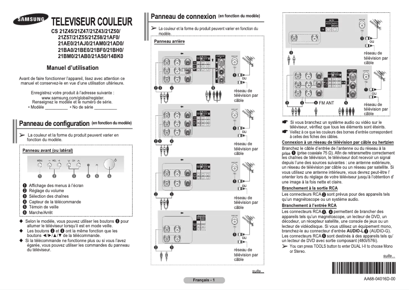 Imagen de la primera página del manual del dispositivo CS21A530FL