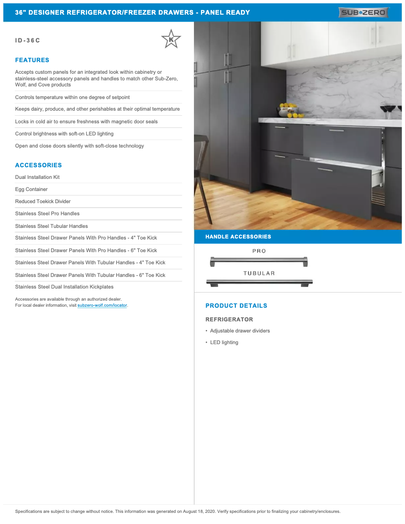 Página 1 del manual Manual de usuario Sub-Zero ID-36C