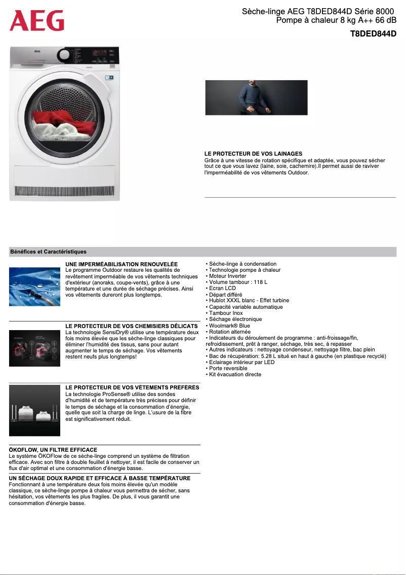 Imagen de la primera página del manual del dispositivo T8DED844D