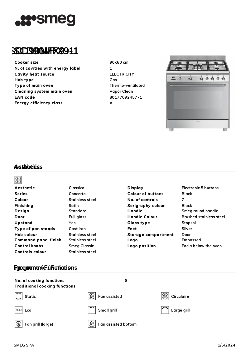 Página 1 del manual Ficha técnica Smeg SCD90MFX9-1