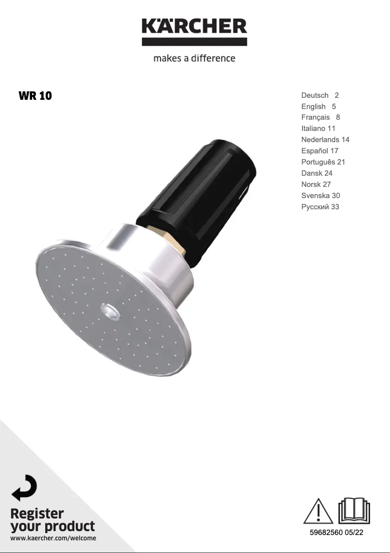 Imagen de la primera página del manual del dispositivo WR 10