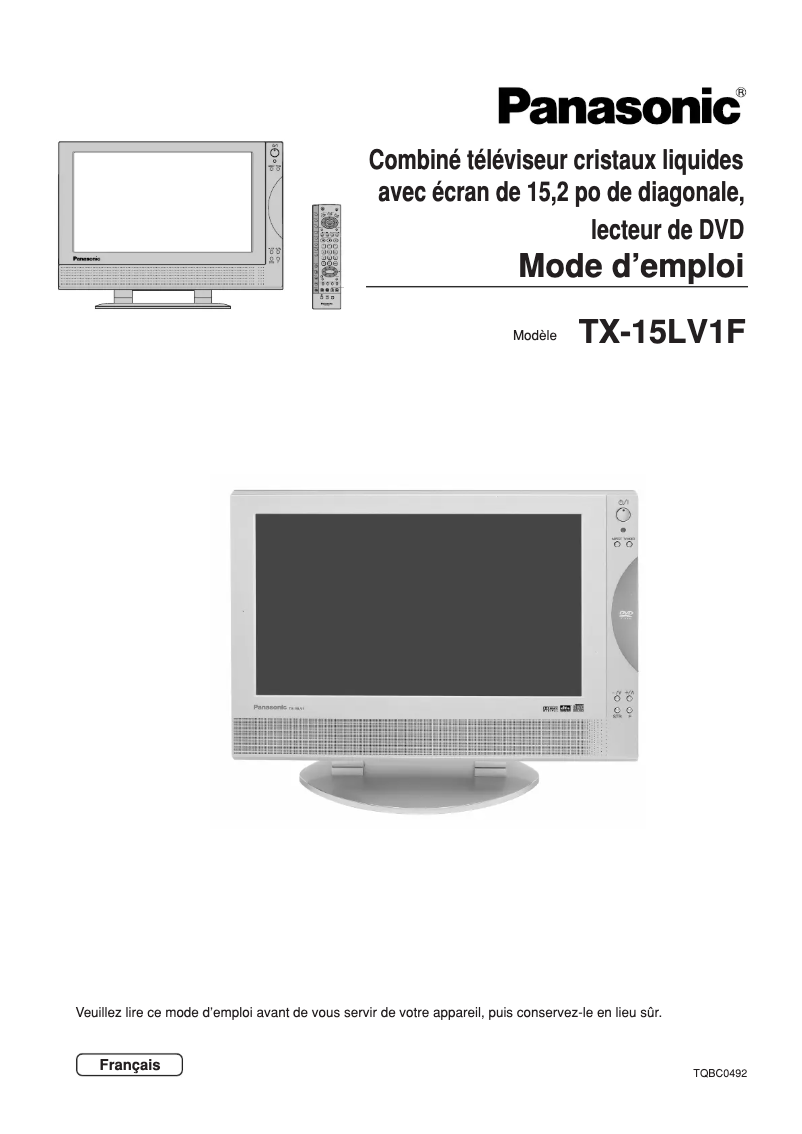 Imagen de la primera página del manual del dispositivo Viera TX-15LV1F