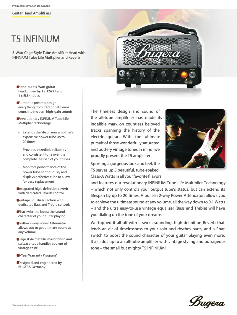 Imagen de la primera página del manual del dispositivo T5 Infinium