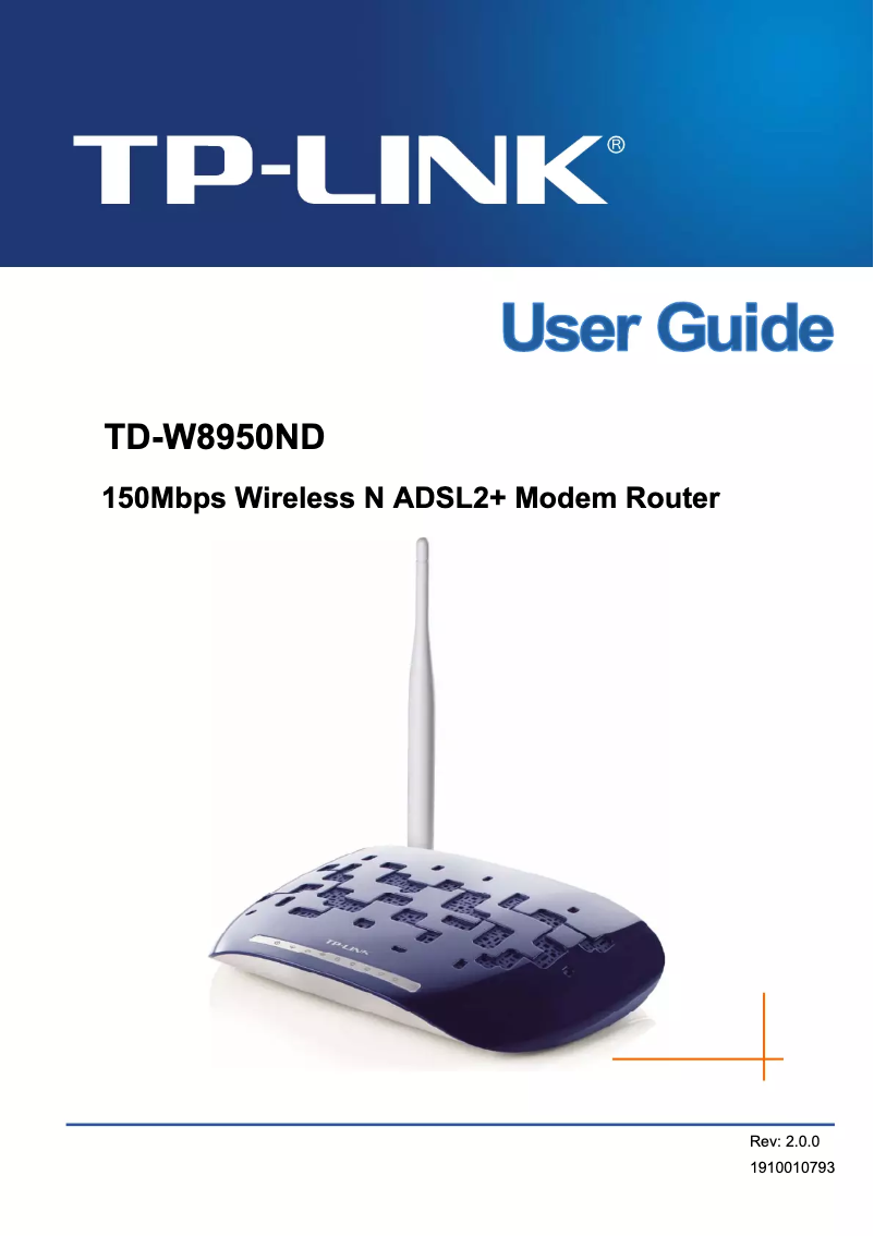 Página nº 1 - Manual de usuario TP-Link TD-W8950ND