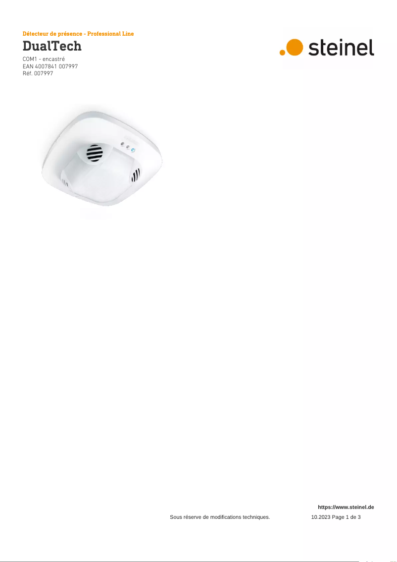 Página 1 del manual Diagrama de cableado Steinel DualTech COM1