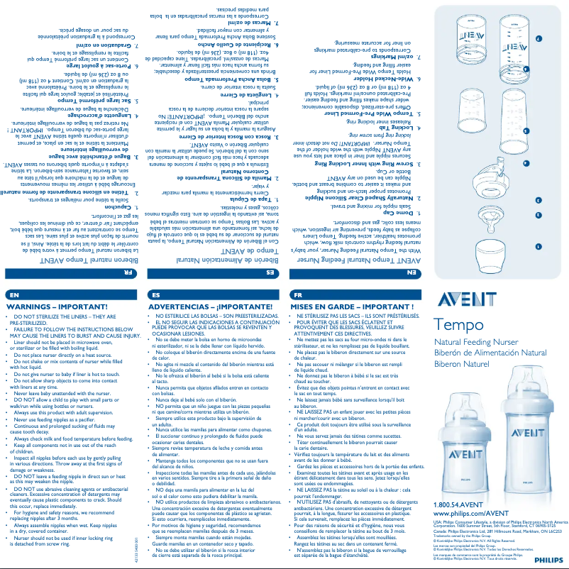 Imagen de la primera página del manual del dispositivo AVENT SCF648