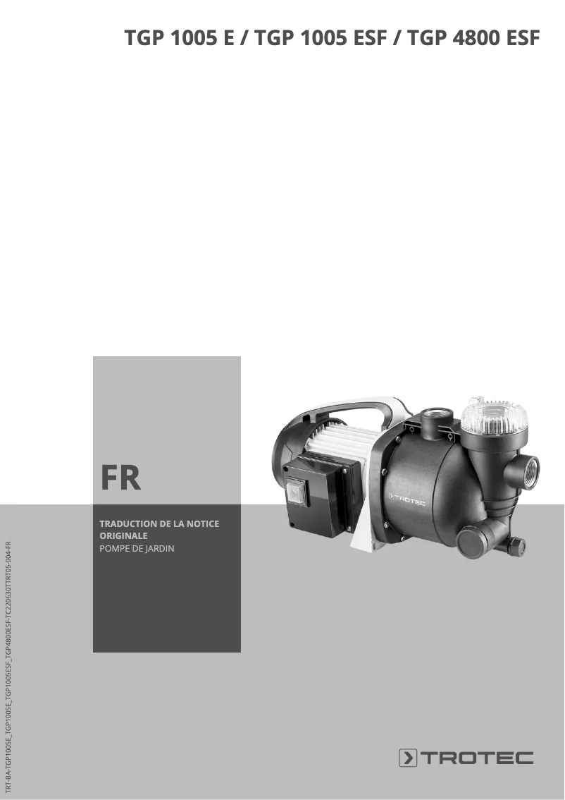 Imagen de la primera página del manual del dispositivo TGP 1005 E