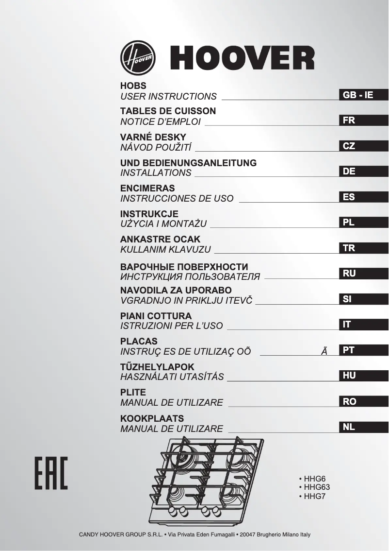 Página 1 del manual Manual de instrucciones Hoover HHW6BF4MX