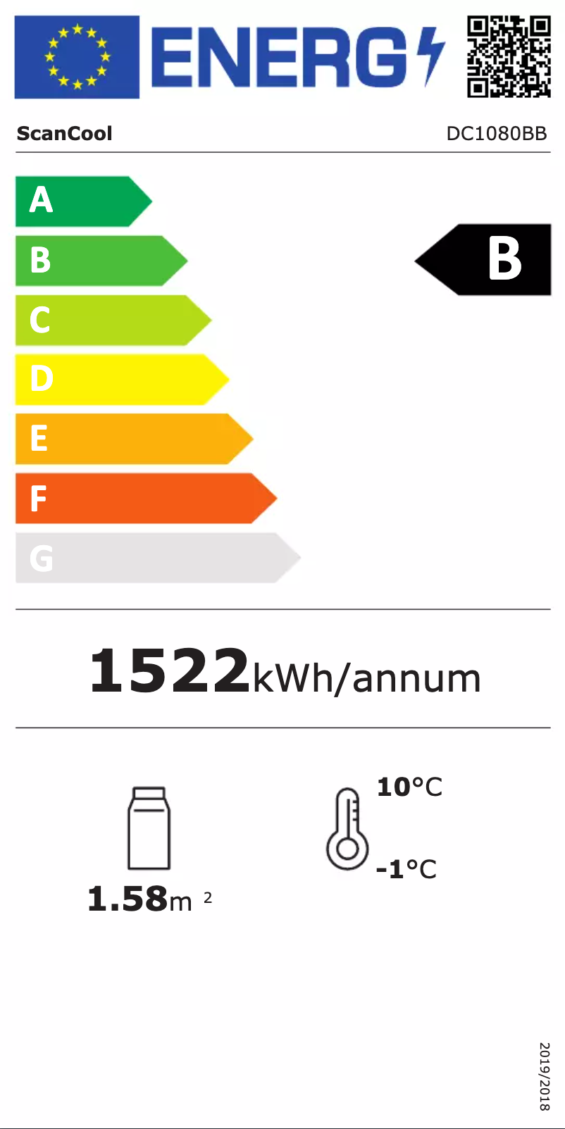 Página 1 del manual Etiqueta energética Scancool DC1080BB