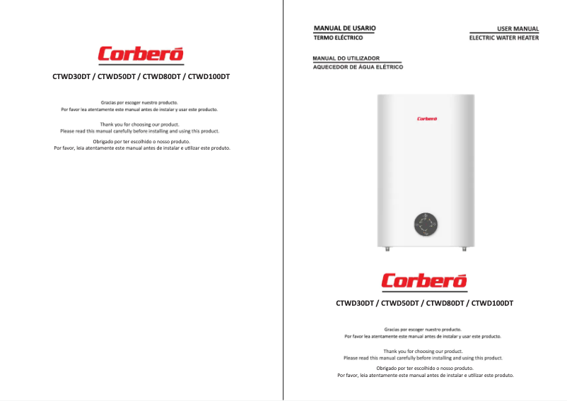 Página 1 del manual Manual de usuario Corbero CTWD80DT