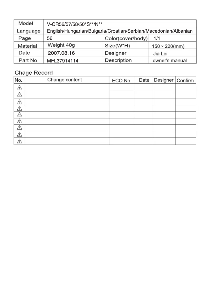 Página 1 del manual Manual de usuario LG V-CR583NNT