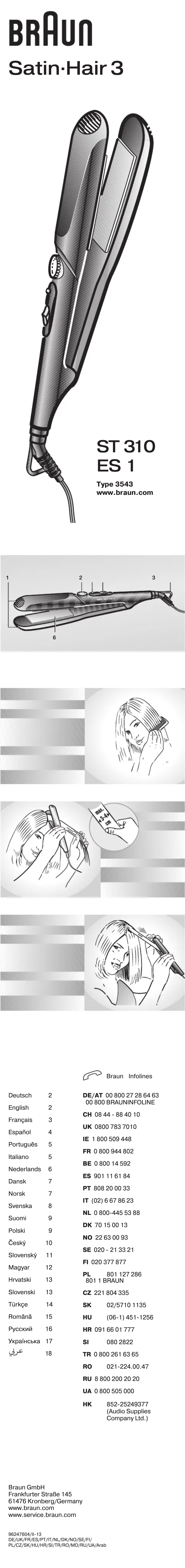 Imagen de la primera página del manual del dispositivo Satin Hair 3 ST 310