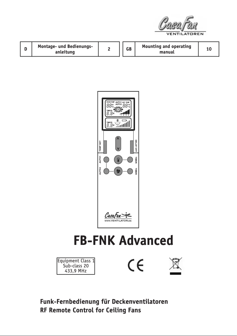 Página 1 del manual Manual de usuario CasaFan FB-FNK Advanced