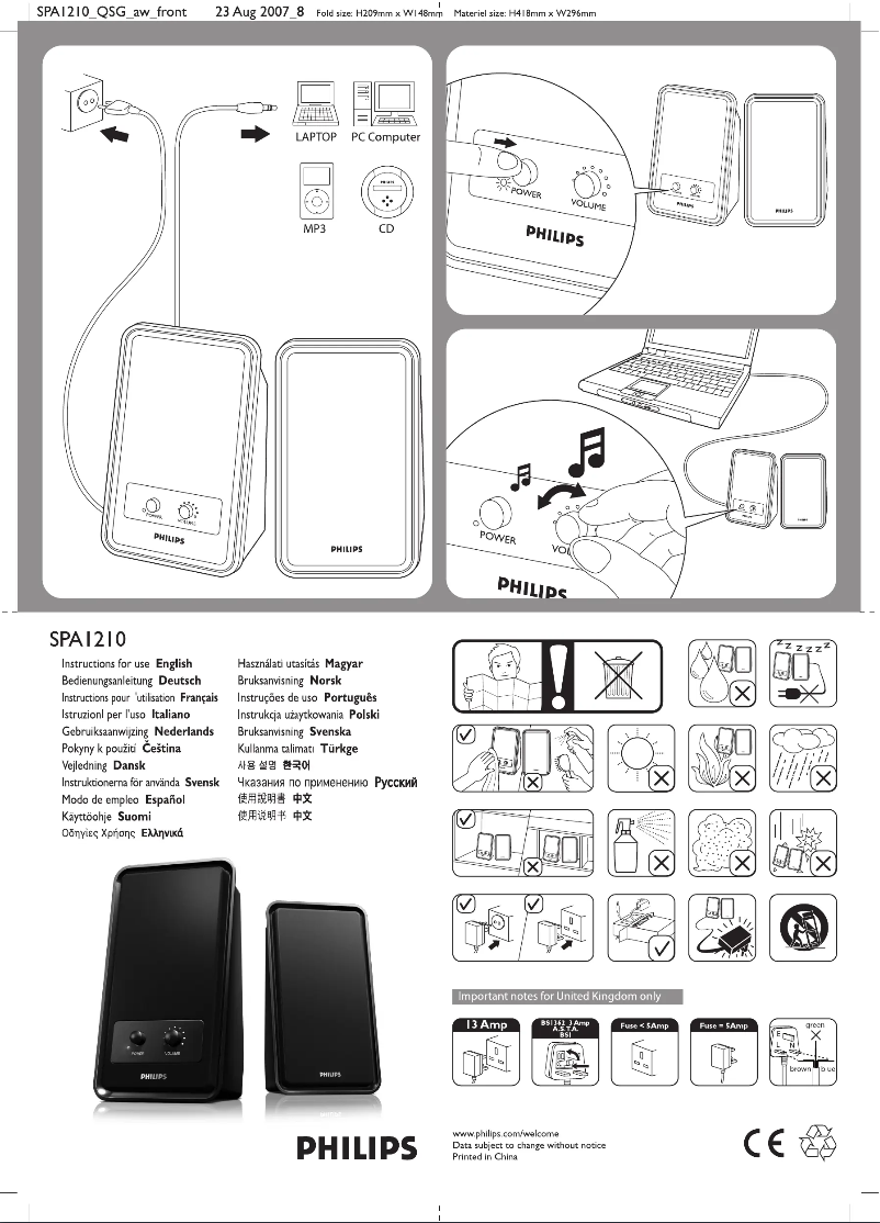 Página 1 del manual Manual de instrucciones Philips SPA1210