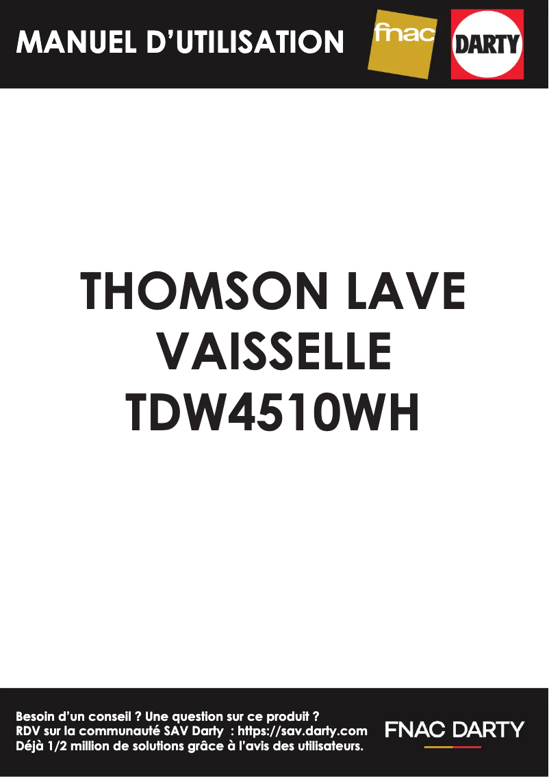 Página nº 1 - Manual de usuario Thomson TDW4510WH