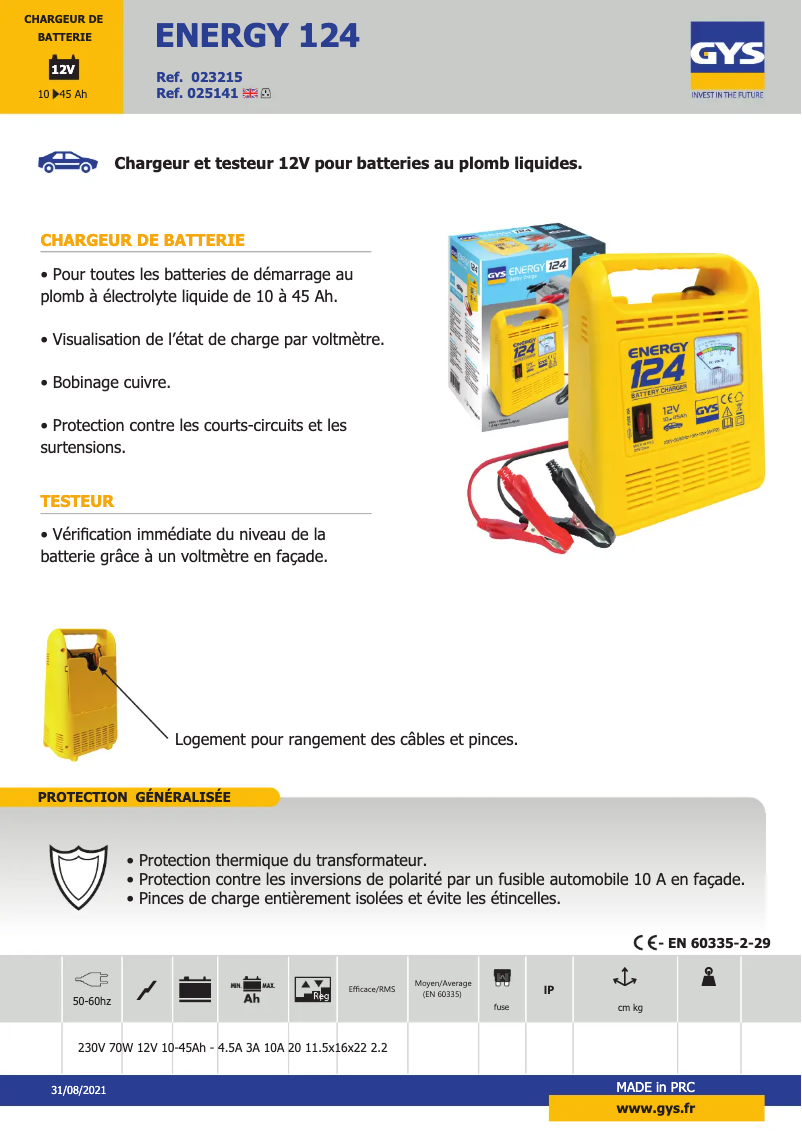 Imagen de la primera página del manual del dispositivo Energy 124