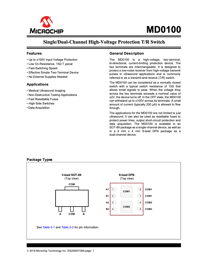 Imagen de la primera página del manual del dispositivo MD0100