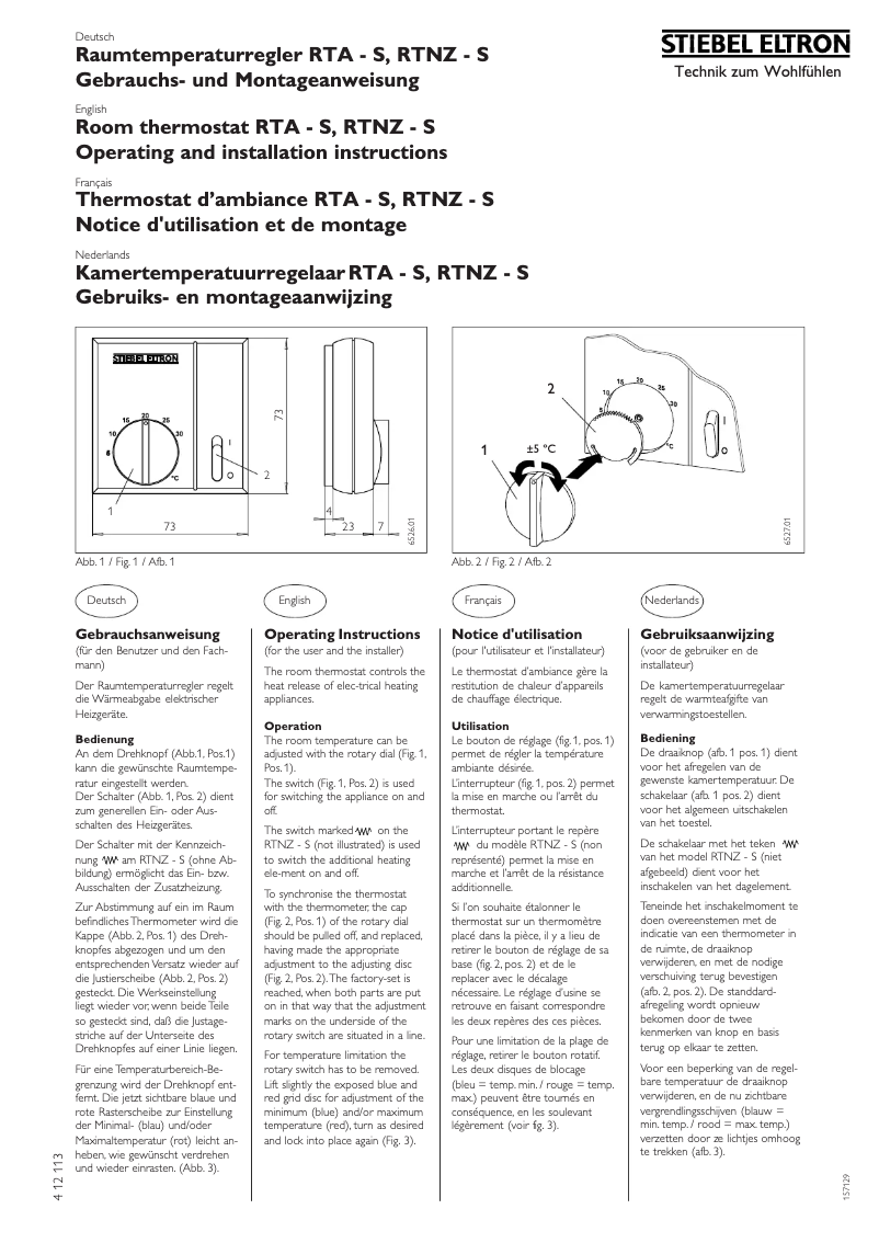 Página 1 del manual Manual de usuario Stiebel Eltron RTNZ - S