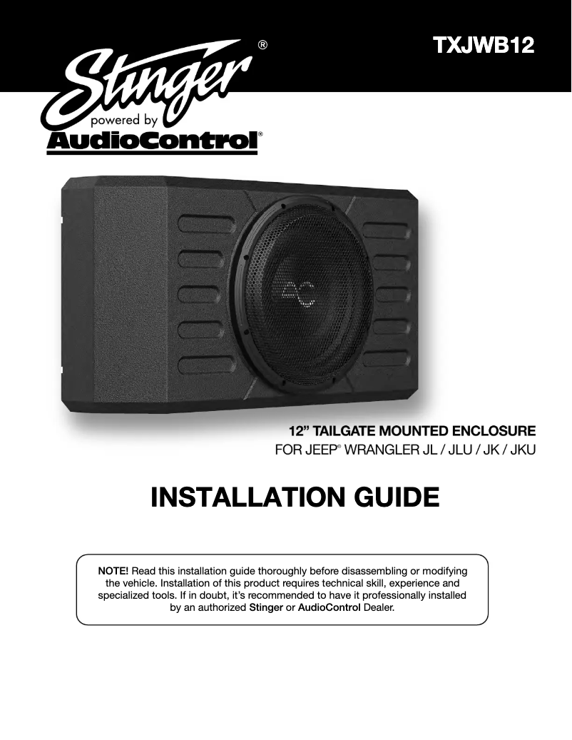 Imagen de la primera página del manual del dispositivo TXJWB12