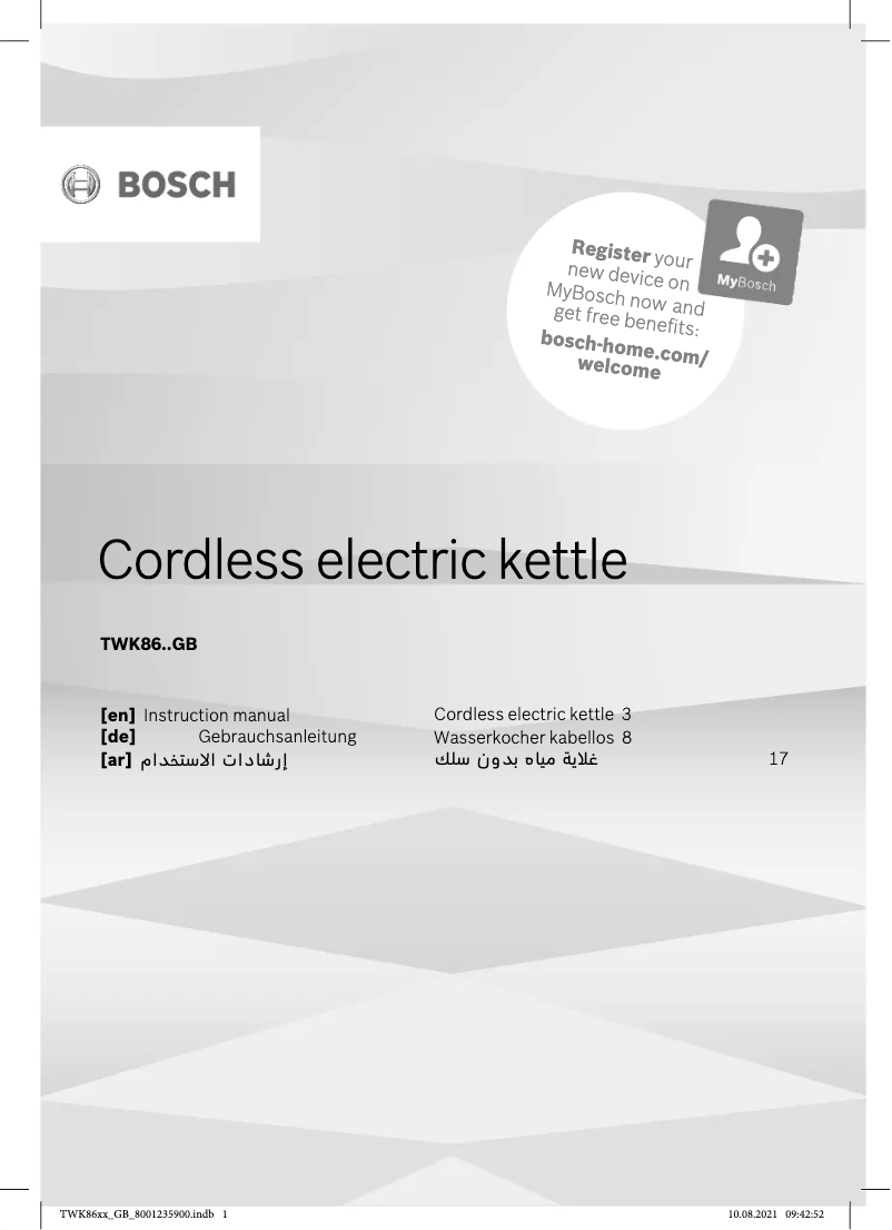 Imagen de la primera página del manual del dispositivo TWK8633GB