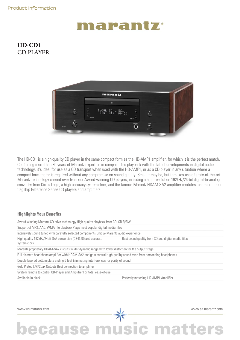 Imagen de la primera página del manual del dispositivo HD-CD1